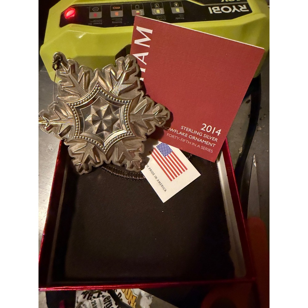 Gorham 2014 Sterling Silver Snowflake Ornament 45th Anniversary Edition 5127521